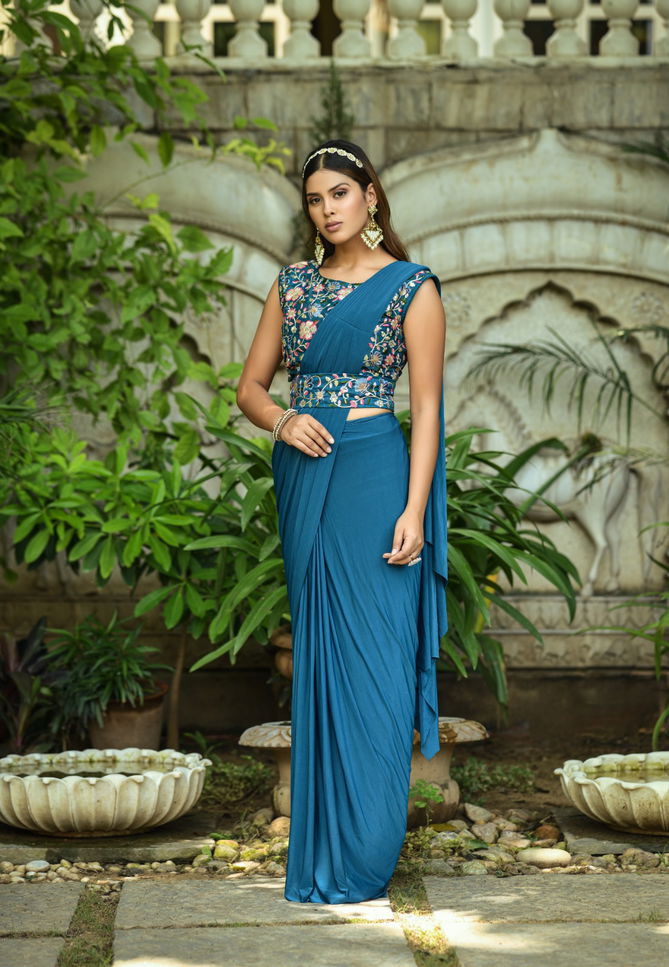 Yatri By Teeya Lycra Ready Party Wear Sarees Catalog